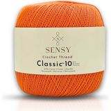 Sensy Classic 10 Tığ İpi 100% Merserize Pamuk Örgü İpi, Dantel İpi, Giza Mısır Pamuğu Dantel İpliği - Turuncu