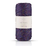 Sensy Multi Sparkle Simli Çok Renkli Ip 100 gr Polyester Makrome Ipi 1,5 mm - 150 M - Mor