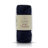 SENSY Paillette Polyester Pullu Makrome İpi Polyester Makrome İp Supla Çanta İpliği Pullu Lacivert