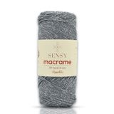 SENSY Premium 1,5 mm Simli Polyester Supla İpliği 100 gr Makrome İpliği ve Çanta ve Polyester İpi Gri