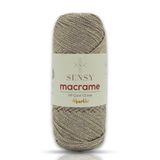 SENSY Premium 1,5 mm Sparkle Simli Polyester 100 gr Makrome İpi Supla İpi ve Çanta İpi Polyester İpliği Vizon