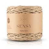 Sensy Premium 250 Gr Doğal Kağıt İp, Hasır Kağıt İplik, Rafya, Çanta, Supla, Şapka İpi, 250M (Natürel)