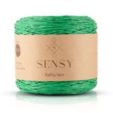 Sensy Premium 250 Gr Doğal Kağıt İp, Hasır Kağıt İplik, Rafya, Çanta, Supla, Şapka İpi, 250M (Yeşil)