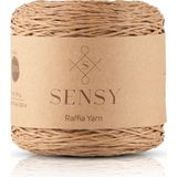 Sensy Premium 250 Gram Doğal Kağıt İp, Hasır Kağıt İplik, Rafya, Çanta, Supla, Şapka İpi, 250 Metre - Sütlü Kahve