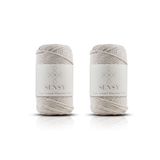 SENSY Premium 3 Büküm Pamuk Makrome Ipi 3mm Üç Büküm Taranan Makrome Halat Ip 500 (2X250 GRAM) Ekru