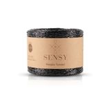 SENSY Premium 320 M Simli Metalik Ip Parlak Çanta Rafya Örme Ip Metalik Bükümlü Abiye Ip 250gr Siyah