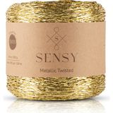 Sensy Premium 320 Metre Simli Metalik Ip Parlak Çanta, Rafya, Abiye, Supla Ipi Metalik Bükümlü Ip 250 Gram - Altın
