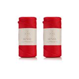SENSY Premium 400 gr Polyester Makrome Ipi 2 Mm 2li Set Kırmızı Makrame Ip Supla Çanta Ipi No:4