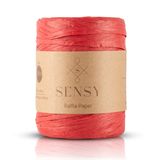 SENSY Premium 400 Metre Rafya Çanta İpi Raffia İp Kağıt İp Supla İpi 250 Gram (Kırmızı)