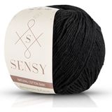 Sensy Premium Amigurumi İpi Punch (Panç) Baby Soft Cotton 50 gr Örgü İp - Siyah