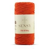 SENSY Premium Chic&Easy 200 gr Slim Supra Makrome İpi Mumlu İp Runner İpi Çanta İpi Pase İp Turuncu