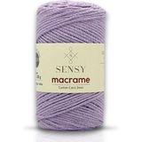 Sensy Premium Koton Pamuk Makrome İpi 2mm Cotton Zincir Makrome Çanta İpi Supla İpi Koton İp - Lila