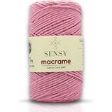 Sensy Premium Koton Pamuk Makrome İpi 2mm Cotton Zincir Makrome Çanta İpi Supla İpi Koton İp - Pembe