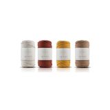 SENSY Premium Makrome Ip 3mm Üç Büküm Taranan Halat Ip 4lü Set Ekru-kiremit-hardal-sütlü Kahve