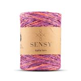 SENSY Premium Multi Çok Renki 170M Doğal Kağıt İp, Hasır Kağıt İplik, Rafya, Çanta,Supla, Şapka İpi,