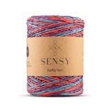 SENSY Premium Multi Çok Renkli 170M Doğal Kağıt İp, Hasır Kağıt İplik, Rafya,Çanta,Supla, Şapka İpi,