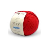 SENSY Premium Orijeans Amigurumi Ipliği Punch (PANÇ) Baby Soft Cotton 50 gr Örgü Ipi Ori Jeans Kırmızı