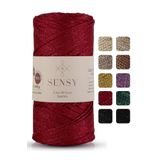 Sensy Premium Simli 200 gr Polyester Makrome Ipi 2 mm - 230 M Supla Ip ve Çanta Ipliği - Kırmızı