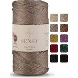 Sensy Premium Simli 200 gr Polyester Makrome Ipi 2 mm - 230 M Supla Ip ve Çanta Ipliği - Vizon