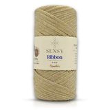 SENSY Premium Simli Ribbon Polyester İp 200 gr Makrome İpi Supla İpi Ve Çanta İpliği Simli Ekru