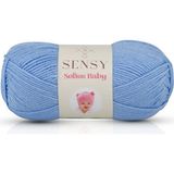 Sensy Premium Softee Baby El Örgü Ipi Bebek Ipi Hırka Kazak Yelek Ip Atkı Bere Patik Bebek Battaniye Ipi - Bebe Mavi