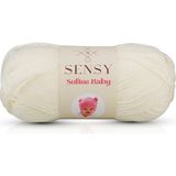 Sensy Premium Softee Baby El Örgü Ipi Bebek Ipi Hırka Kazak Yelek Ip Atkı Bere Patik Bebek Battaniye Ipi - Ekru