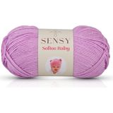 Sensy Premium Softee Baby El Örgü Ipi Bebek Ipi Hırka Kazak Yelek Ip Atkı Bere Patik Bebek Battaniye Ipi - Lila