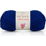 Sensy Premium Softee Baby El Örgü Ipi Bebek Ipi Hırka Kazak Yelek Ip Atkı Bere Patik Bebek Battaniye Ipi - Saks Mavi