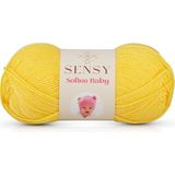 Sensy Premium Softee Baby El Örgü Ipi Bebek Ipi Hırka Kazak Yelek Ip Atkı Bere Patik Bebek Battaniye Ipi - Sarı