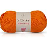 Sensy Premium Softee Baby El Örgü Ipi Bebek Ipi Hırka Kazak Yelek Ip Atkı Bere Patik Bebek Battaniye Ipi - Turuncu