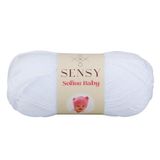 Sensy Premium Softee Baby El Örgü Ipi Elit Baby Hırka Kazak Ip Atkı Patik Bebek Battaniye Ipi (Beyaz)