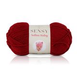 Sensy Premium Softee Baby El Örgü Ipi Elit Baby Hırka Kazak Ip Atkı Patik Bebek Battaniye Ipi (Kırmızı)