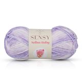 Sensy Premium Softee Baby El Örgü Ipi Elit Baby Hırka Kazak Ip Atkı Patik Bebek Battaniye Ipi (Mor Batik)