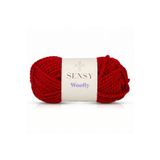 SENSY Premium Woolly El Örgü Ipi Atkı Bere Şapka Ip Panço Ipi Hırka Ipliği Kırmızı