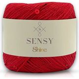 Sensy Shine Pullu Örgü Ipi - Kırmızı
