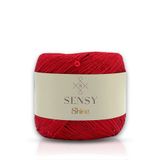 SENSY Shine Pullu Örgü Ipi Pullu Ip Kırmızı