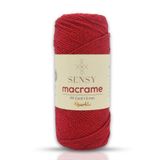 SENSY Simli Polyester 1,5 mm Makrome İpi 100 gr Supla İpi ve Çanta İpi Polyester İpliği Koyu Kırmızı