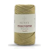 SENSY Simli Polyester 3 mm Makrome İpi Hardal 250 Gr Supla İpi ve Çanta İpi Polyester İpliği