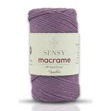 SENSY Simli Polyester 3 mm Makrome İpi Mor 250 Gr Supla İpi ve Çanta İpliği Polyester İp