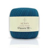 SENSY Tığ İpi 100% Merserize Pamuk Örgü İpi, Dantel İpi, Giza Mısır Pamuğu Petrol Mavisi Classic 10