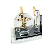 SENTEZ MASA İSİMLİĞİ Doktor Masa Isimliği Tıp Amblemli Kristal Masa Üstü İsimlik