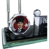 Sentez Masa Üstü İsimlik Atatürk Masa Isimliği Yeni Iş Hediyesi - Gümüş