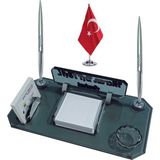 Sentez Masa Üstü İsimlik Bloknot Ofis isimlik Masa Bayrağı - Gümüş