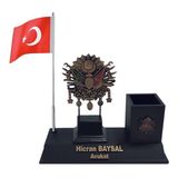 Sentez Masa Üstü İsimlik Osmanlı Tuğrası Biblo Kalemlik Bayraklı Masa Üstü Isimlik - Karışık-Çok Renkli