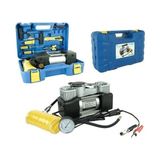 Sentinel Hava Kompresörü Çift Piston 12V Çakmak Fişli ve Akü Bağlantılı - Gri