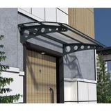 Şentürk Yapı Metal Taşıyıcılı Kapı Üstü Pratik Sundurma Antrasit - Şeffaf Levha 260 x 100 Md1