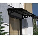 Şentürk Yapı Metal Taşıyıcılı Kapı Üstü Pratik Sundurma Siyah - Siyah Levha 280 x 100 Md2