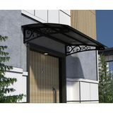 Şentürk Yapı Metal Taşıyıcılı Kapı Üstü Pratik Sundurma Siyah - Siyah Levha 290 x 100 Md2