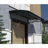 Şentürk Yapı Sundurmagross Metal Taşıyıcılı Kapı Üstü Pratik Sundurma Antrasit - Siyah Levha 100 x 100 Md2