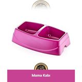 Şenyayla 2 Bölmeli Kedi ve Köpek Mama & Su Kabı 2×400 ml – Büyük Boy - Açık Mor